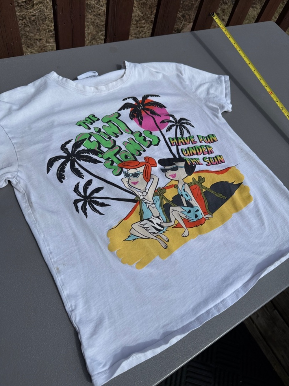 Zara The Flintstones "Have Fun Under The Sun" Graphic Tee - White O/S small